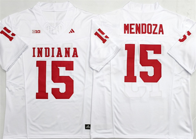 Men's Indiana Hoosiers #15 Fernando Mendoza White F.U.S.E. Stitched Basketball Jersey